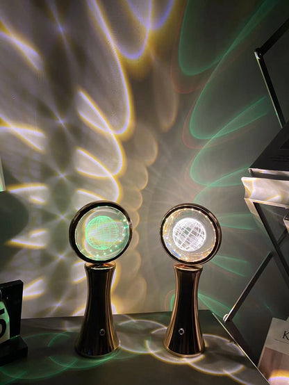 3D Crystal Globe Rotating Night Light RGB Charging Modern Simple Projection Atmosphere Light 9687195189550-1