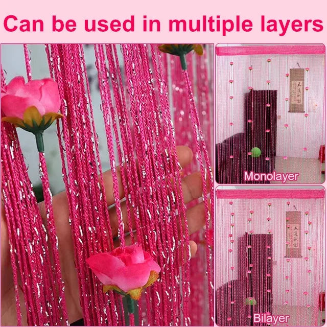 Romantic Rose Sheer Curtains No-Drill Installation Privacy Elegant Home Decor 14981445976390-1