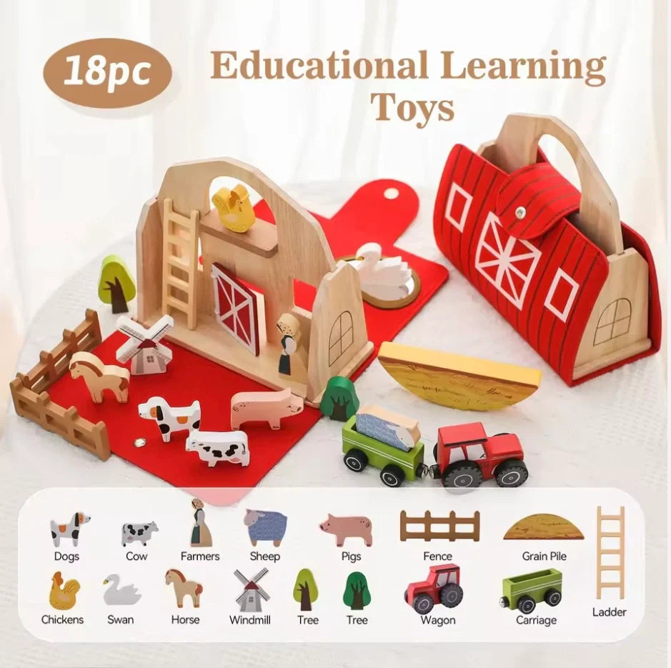 Wooden Travel Farm Toy for Kids’ Creative and Imaginative Play 10768227533134-1