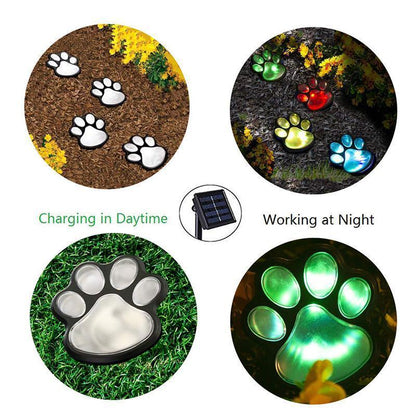 Solar-Powered Paw Print Lights Garden Lantern 6851966632036-1