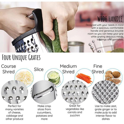 Professional Stainless Steel Box Grater For Cheese Vegetables And Fruits 6851422290020-1
