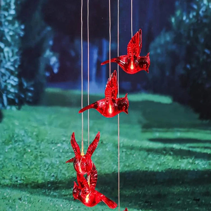 Red Bird Wind Chime Light 6850555904100-1