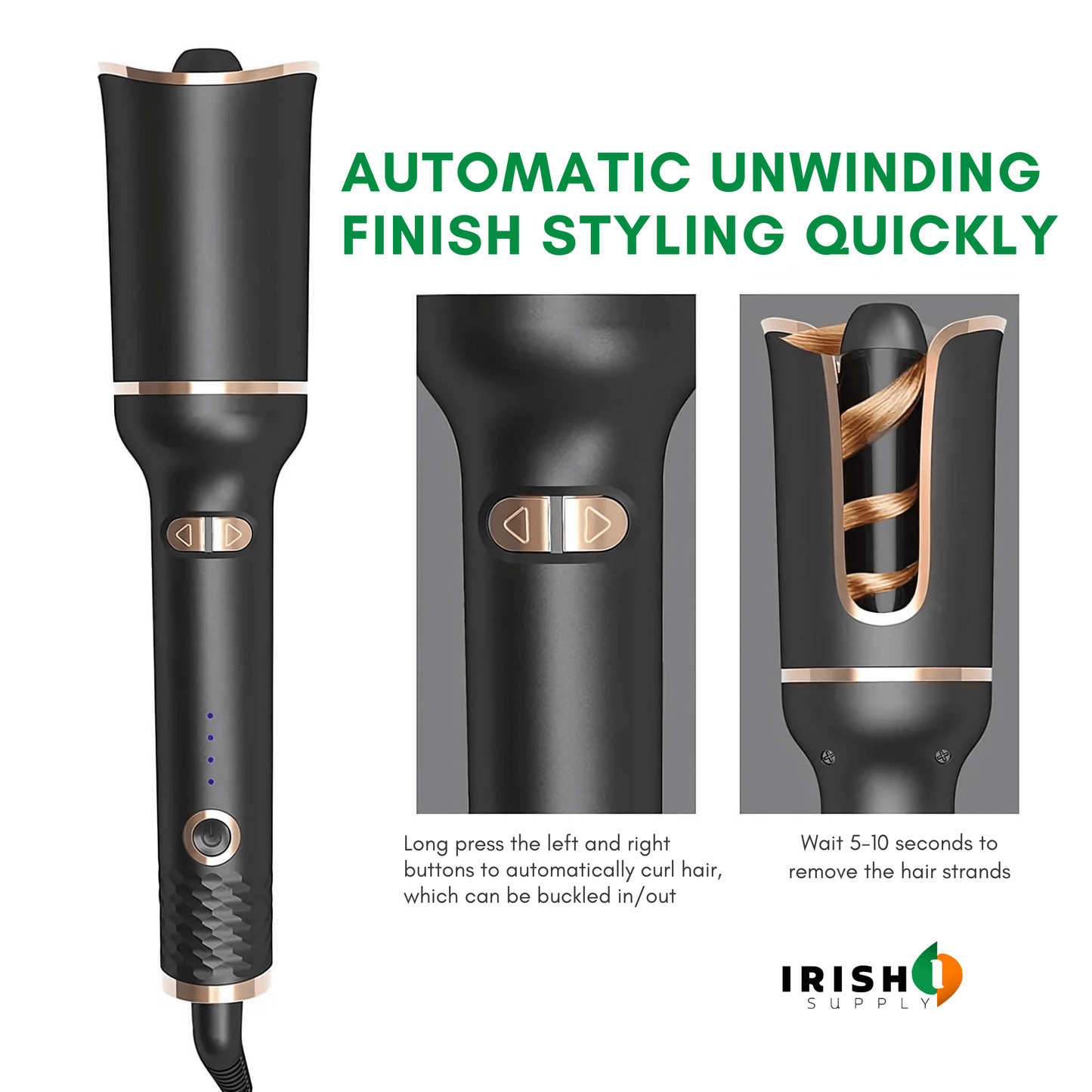 Automatic Rotating Ceramic Hair Curler For Medium Hair With Heat Control 8849664278874-1