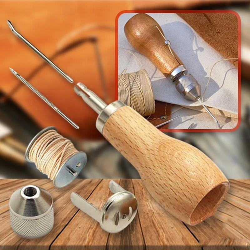 Professional Leather Sewing Stitching Punch Awl Tool Set For Craft Making 6851484221540-1
