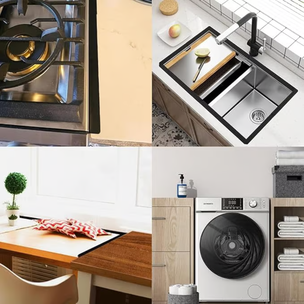 Keep Your Kitchen Clean With The Adjustable Stainless Steel Stove Gap Covers 14989175947590-1