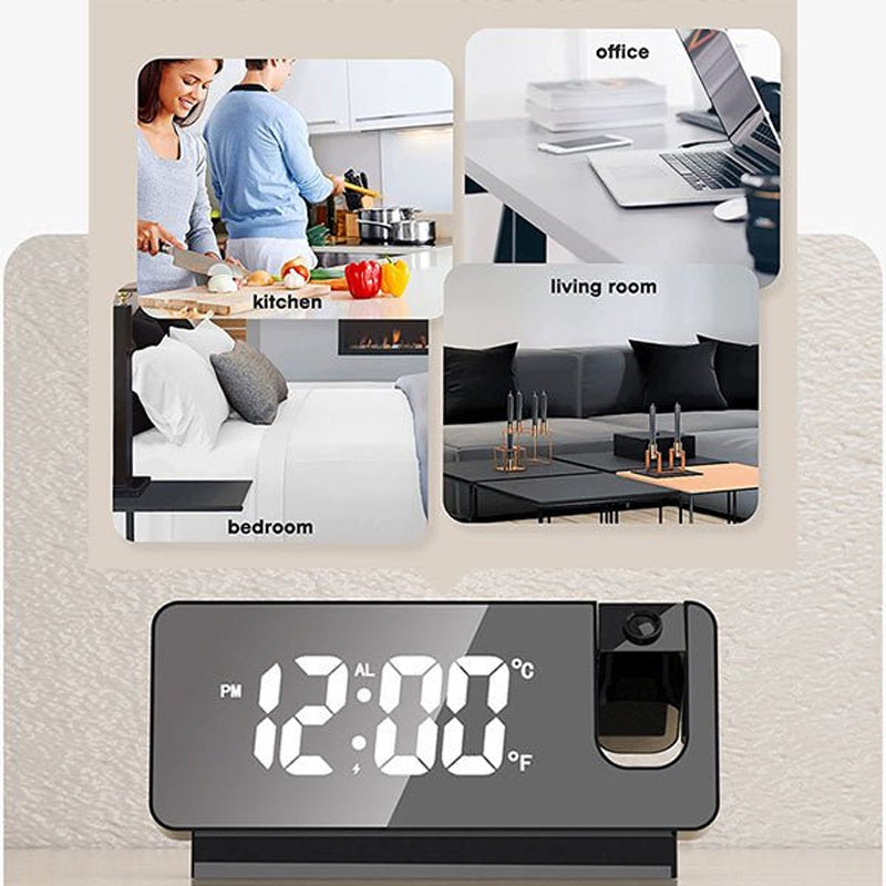 Smart Digital Projection Clock Displaying Time Temperature Date And Adjustable Brightness 7004588802148-1