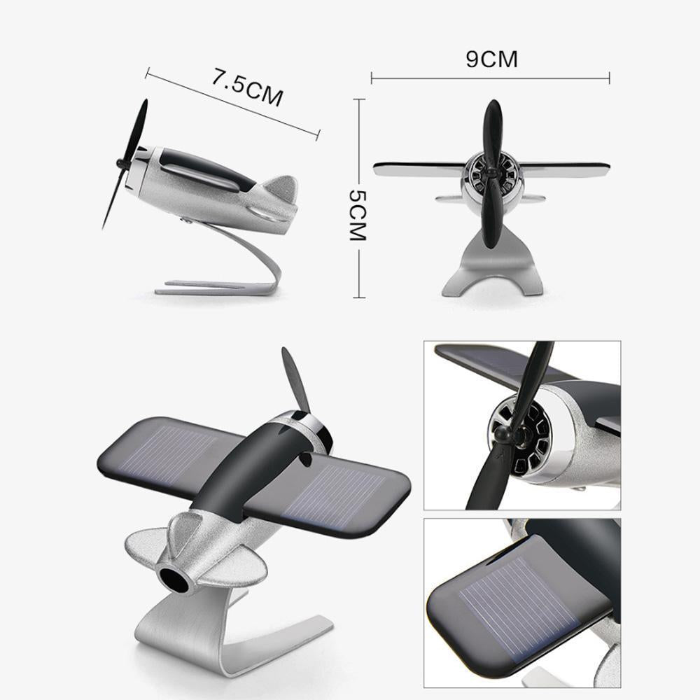 Solar Airplane Car Dashboard Decoration Rotating Ornament For Vehicle Interior 6851967123556-1
