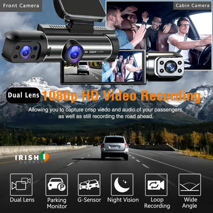 Claritypro Dual 1080P Car Dash Cam - Front & Cabin Video Recorder 10038364504410-1