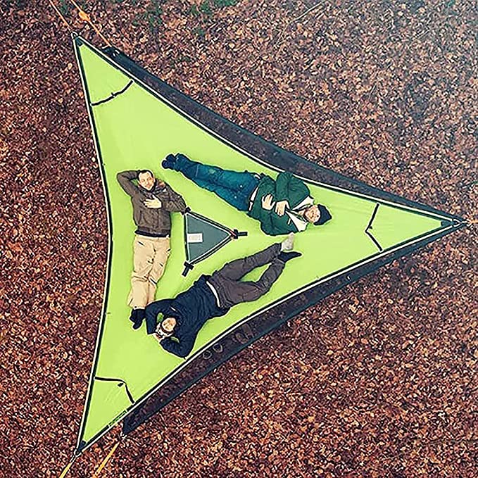 Triangular Camping Hammock Suspended Three Point Family Sleeping Platform Outdoor Aerial 8490145382702-1