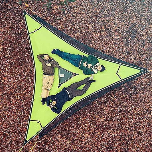 Triangular Camping Hammock Suspended Three Point Family Sleeping Platform Outdoor Aerial 8490145382702-1