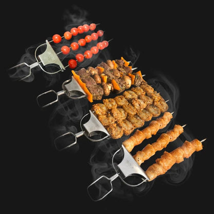 Stainless Steel Triple Skewer Set For Perfect Grilling Barbecue Cooking 14975529288006-1