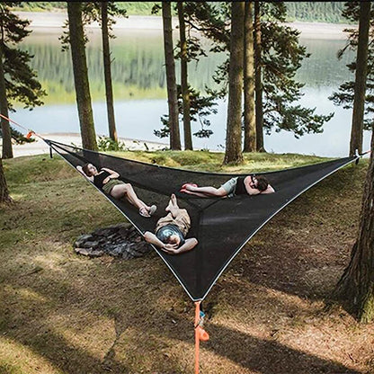 Triangular Camping Hammock Suspended Three Point Family Sleeping Platform Outdoor Aerial 8490145382702-1