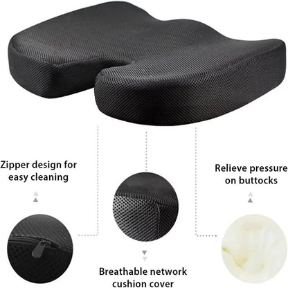 Memory Foam Orthopedic Seat Cushion Ergonomic Support For Pain Relief