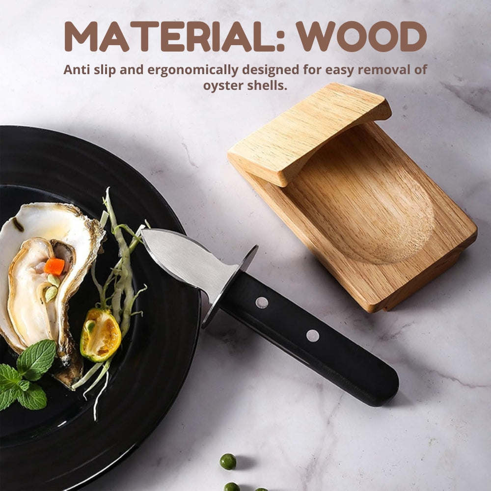 Bowlift Premium Wood Handle Oyster Shell Opener Clamp