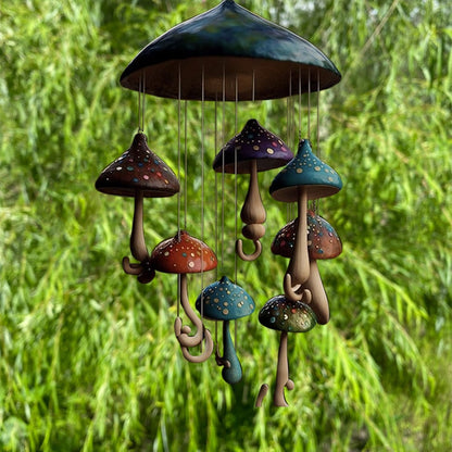 Metal Mushroom Campanula Wind Chime Art For Home Garden 9827326624046-1