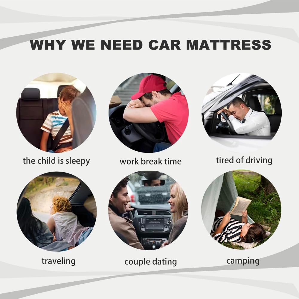 Inflatable Car Mattress Backseat Pillows Portable Durable Waterproof Comfortable 8569294749853-1