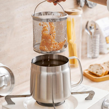 Stainless Steel Oil Filter Pot Grease Container Mesh Strainer 8449699086493-1