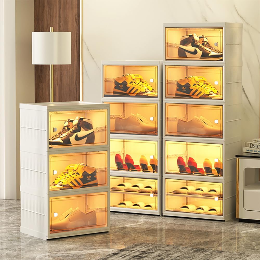 Stackable Clear Storage Organizer For Shoes Closet Neat Home Arrangement 8518580633757-1