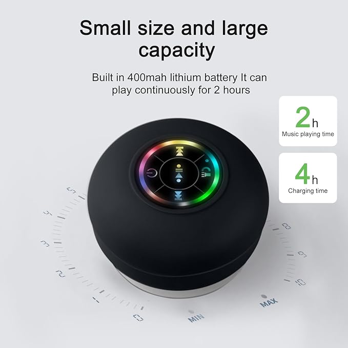 Waterproof Bluetooth Speaker With Suction Cup Delivers Clear Powerful Sound 14975580111174-1