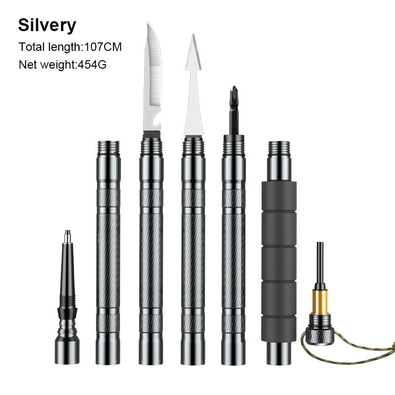 Aluminum Alloy Walking Stick With Tungsten Steel Tip Multifunctional Tool 9344778469678-1