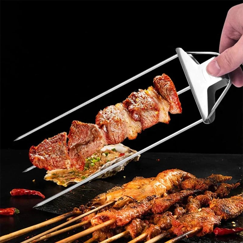Stainless Steel Triple Skewer Set For Perfect Grilling Barbecue Cooking 14975529288006-1