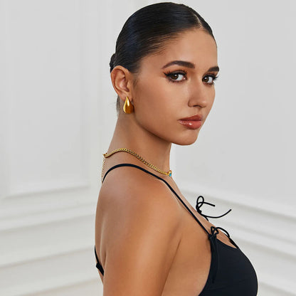 Elegant Teardrop Earrings with Modern Design and Luxurious Gloss Finish 15089481056582-1