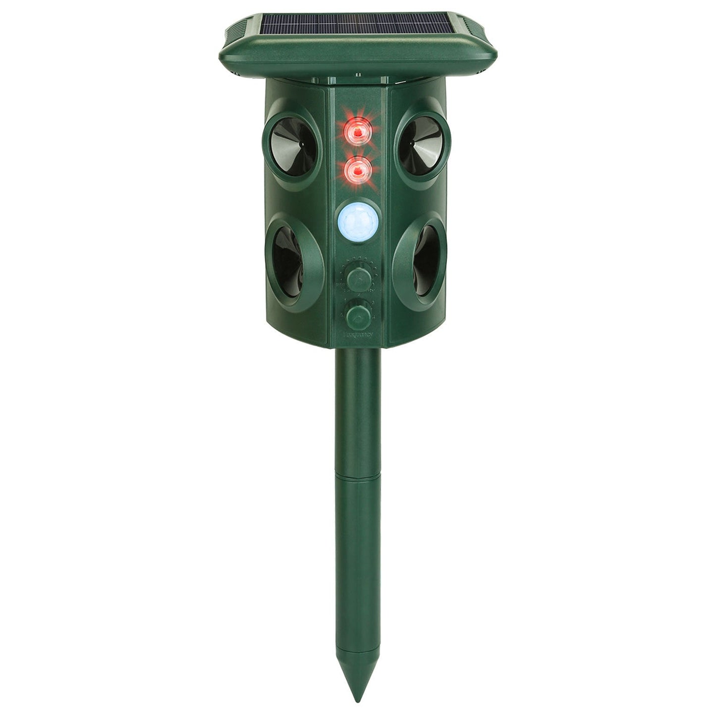 Solar Ultrasonic Animal Repeller Solar Powered Animal Repellent Chaser With PIR Motion Sensor IP54 Waterproof Sound Flashing Light For Deer Raccoon Squirrel Mice Snakes Cat Dog 9018880721116-1