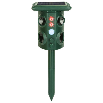 Solar Ultrasonic Animal Repeller Solar Powered Animal Repellent Chaser With PIR Motion Sensor IP54 Waterproof Sound Flashing Light For Deer Raccoon Squirrel Mice Snakes Cat Dog 9018880721116-1