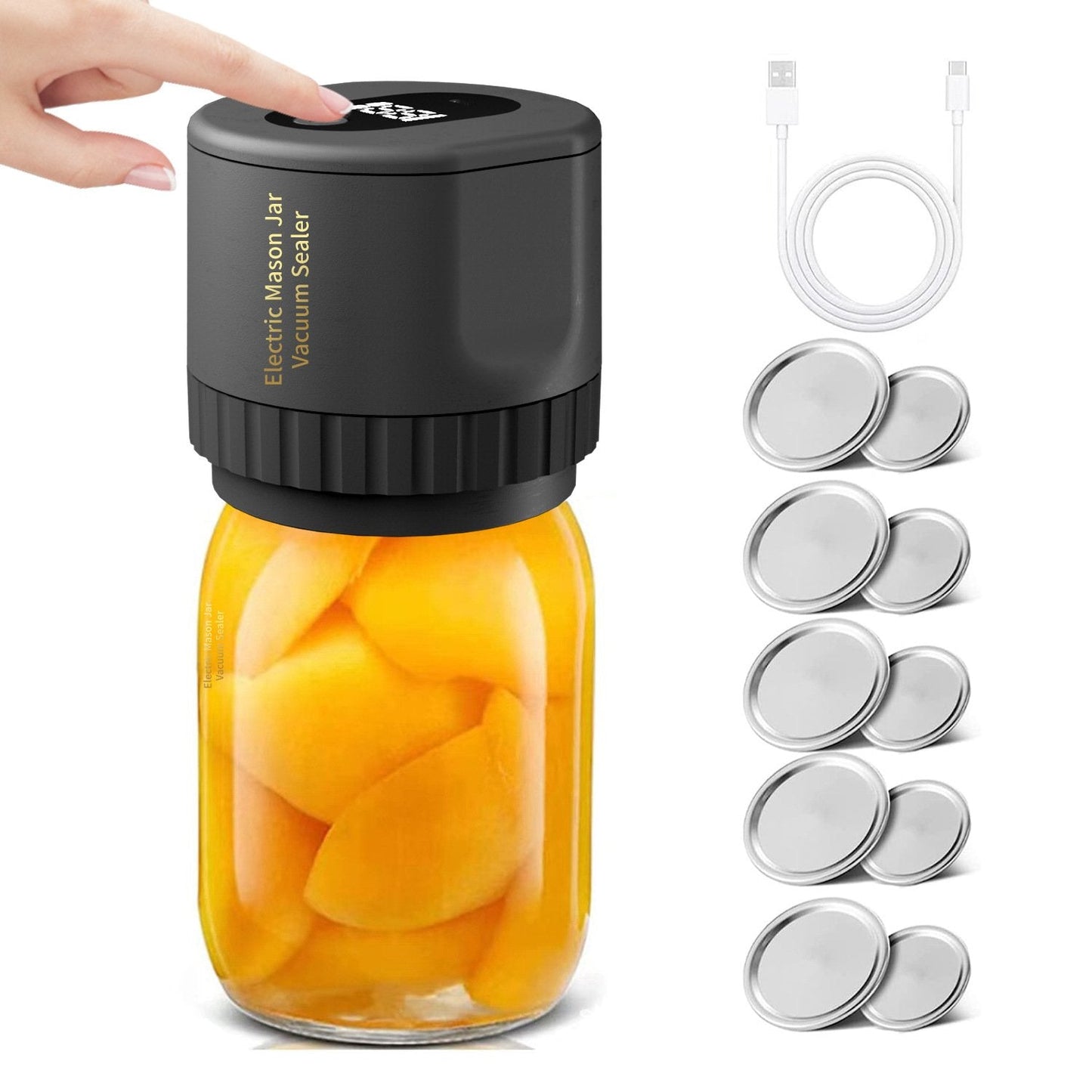 Electric Vacuum Sealer For Mason Jars With Rechargeable Portable Operation 9628525199662-1