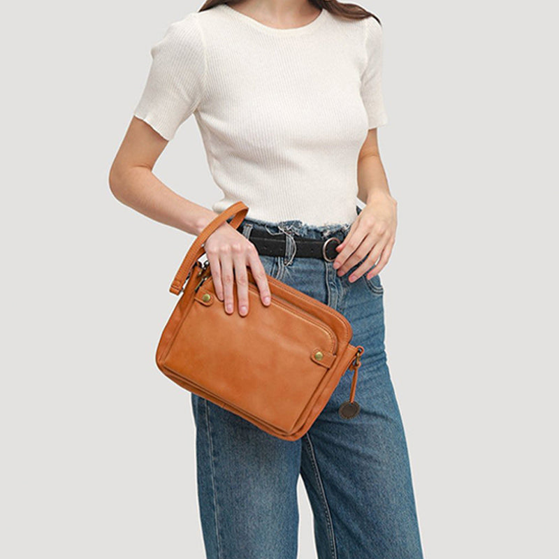 Three-Layer Leather Crossbody Shoulder & Clutch Bag 8490856546606-1