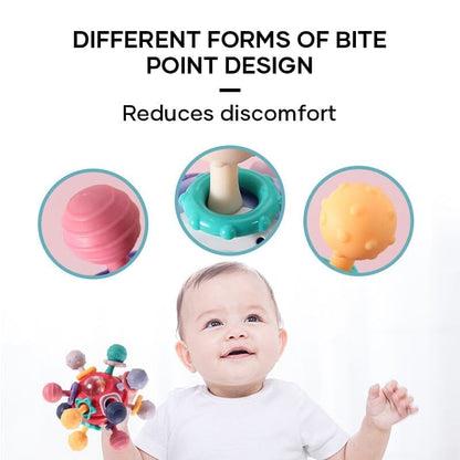 Baby Sensory Teething Rattle Toy With Safe Silicone Multi Texture Design 14975344083270-1