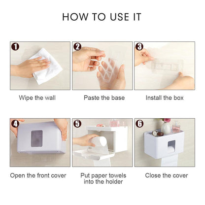 Wall Mounted Waterproof Paper Towel Holder For Convenient Bathroom Storag 6851515285604-1