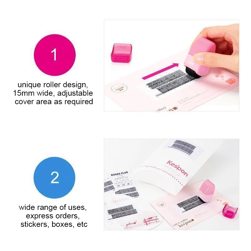 Privacy Protection Identity Guard Rolling Security Ink Stamp Roller 6851476258916-1