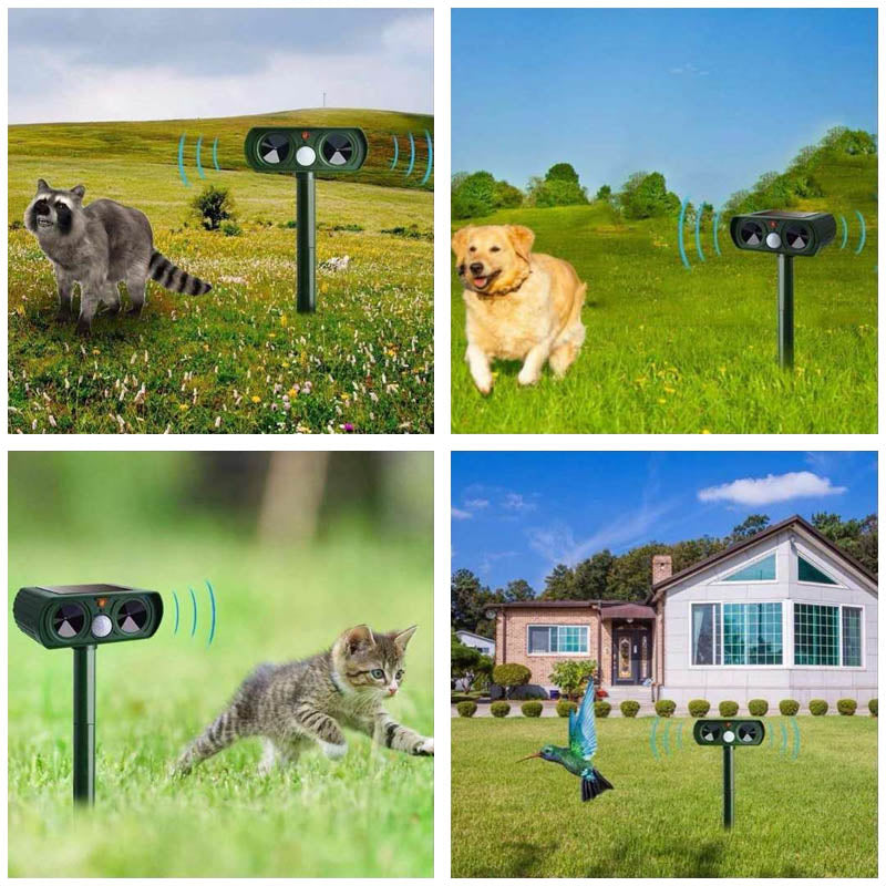 Garden Solar Ultrasonic Pest Repellent Device For Outdoor Animal Protection 6851283386468-1