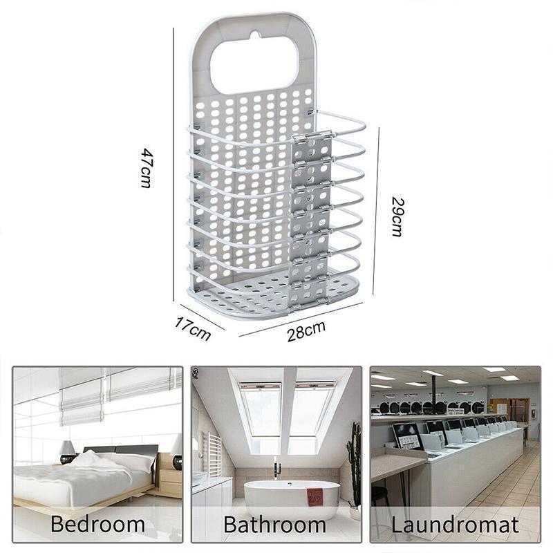 Space Saving Folding Laundry Hamper With Handle And Wall Hook 6852124573796-1