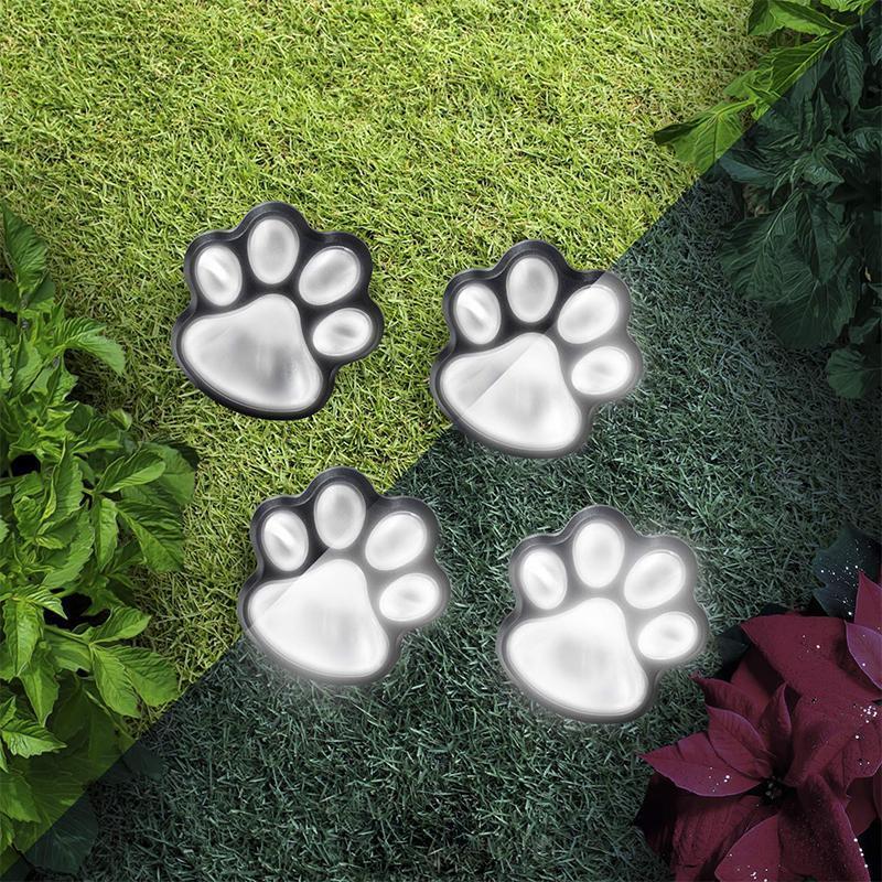 Solar-Powered Paw Print Lights Garden Lantern 6851966632036-1