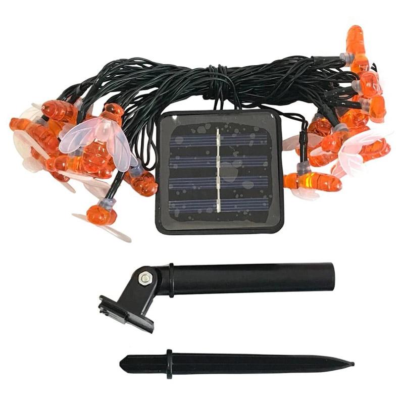 Solar-Powered LED Bee String Lights 6851426287716-1