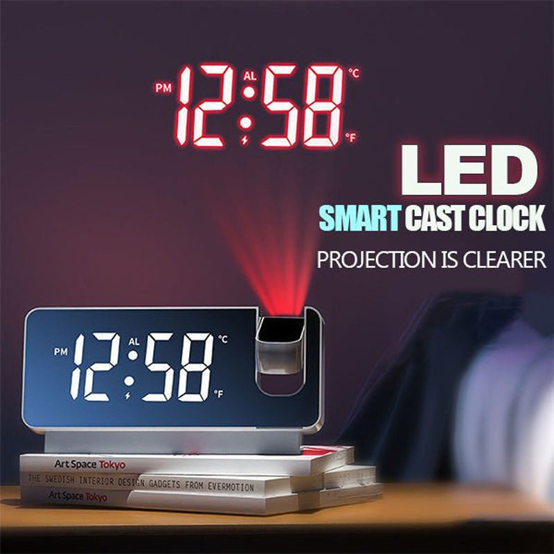 Smart Digital Projection Clock Displaying Time Temperature Date And Adjustable Brightness 7004588802148-1
