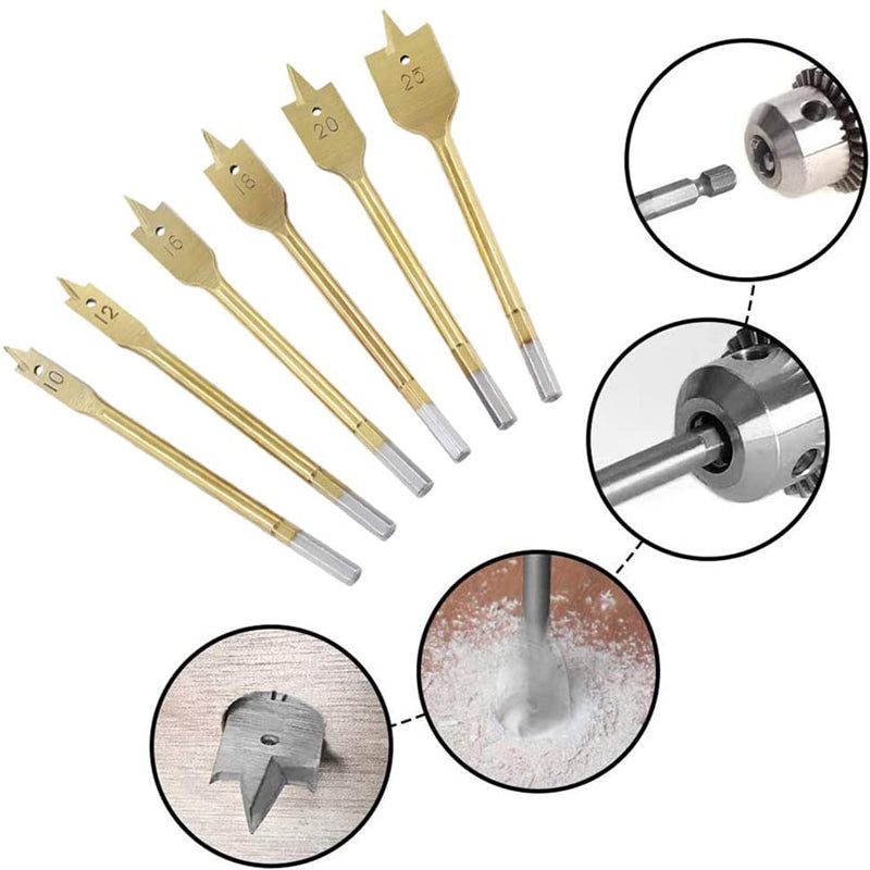 Titanium Plated Flat Drill Set 6850494234724-1