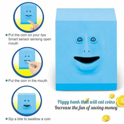 Interactive Funny Face Coin Bank For Kids Saving Money Education 6851975708772-1