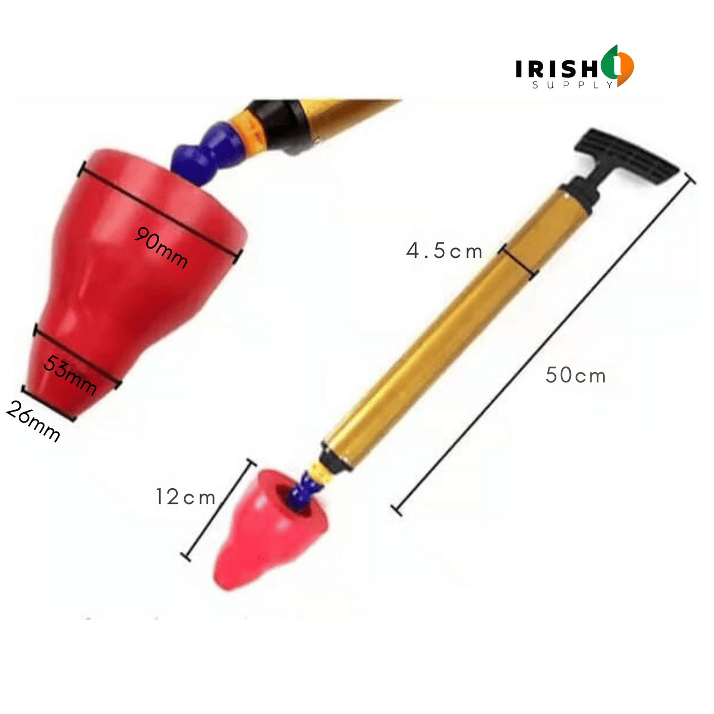 Powerful Plunger for Clogged Drains, Toilets, Sinks & Bathtubs 9107319095642-1