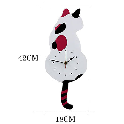 Nordic Cat Wagging Tail Wall Clock 8545338229038-1