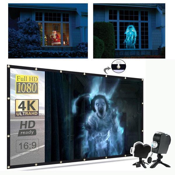 Halloween & Christmas Window Projector | LED Holographic Scenes | Includes Tripod & Videos 15146753327430-1