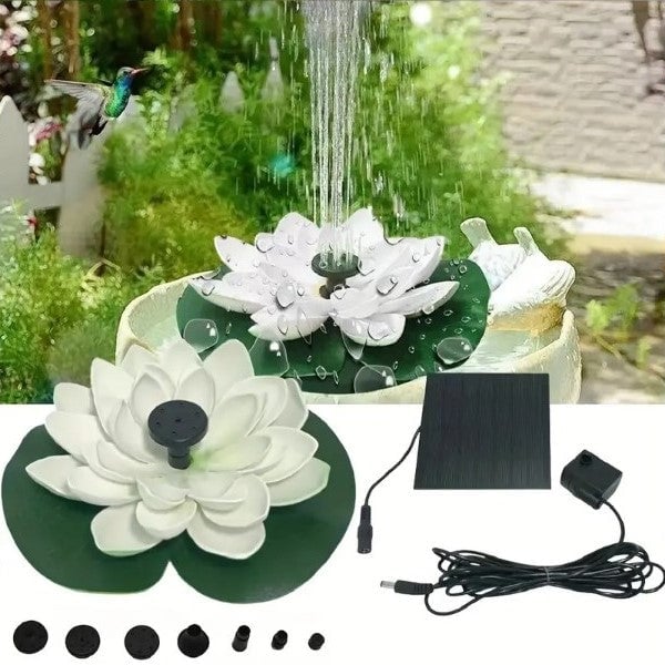 Solar Lotus Fountain for Peaceful and Beautiful Garden Decoration 15051872633158-1