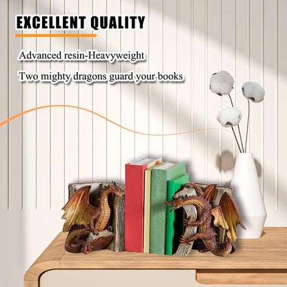 Medieval Dragon Resin Bookends Gothic Fantasy Decorative Bookshelf Home Ornament 10043844919598-1