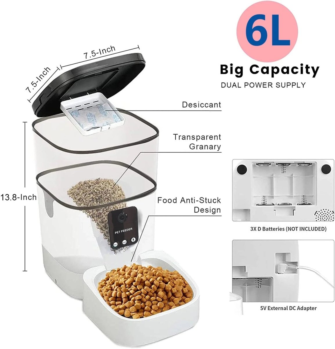 6L Automatic Pet Feeder With Camera&Wifi 9022672077020-1