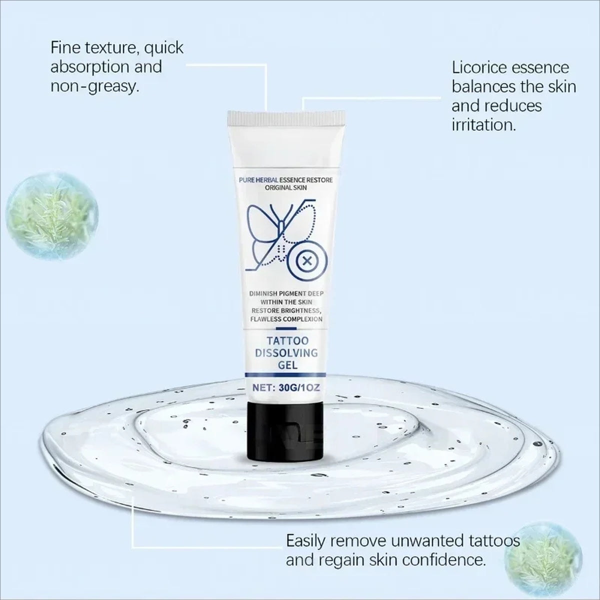 Tattoo Gone Removal Cream Fades Ink Restores Natural Clear Skin (30g)