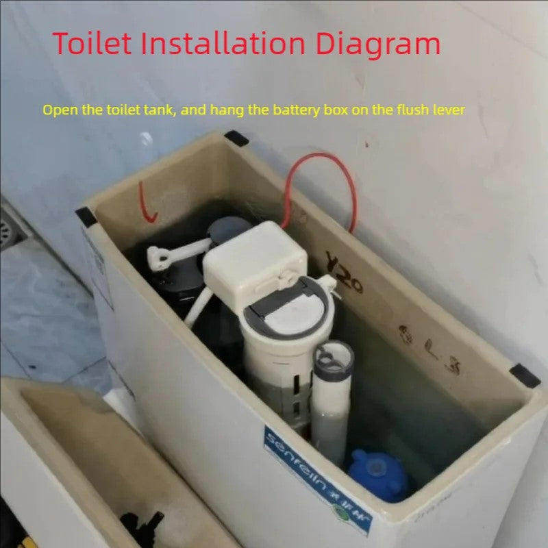 Touchless Intelligent Auto-Flush Sensor - Adjustable Automatic Motion Sensor Toilet Flush Kit Powered by Batteries