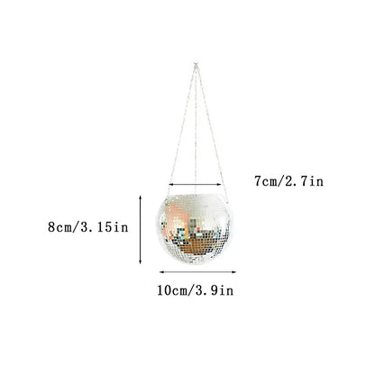 Reflective Hanging Planter Mirror Ball Pot For Indoor Garden Décor 14815631573318-1