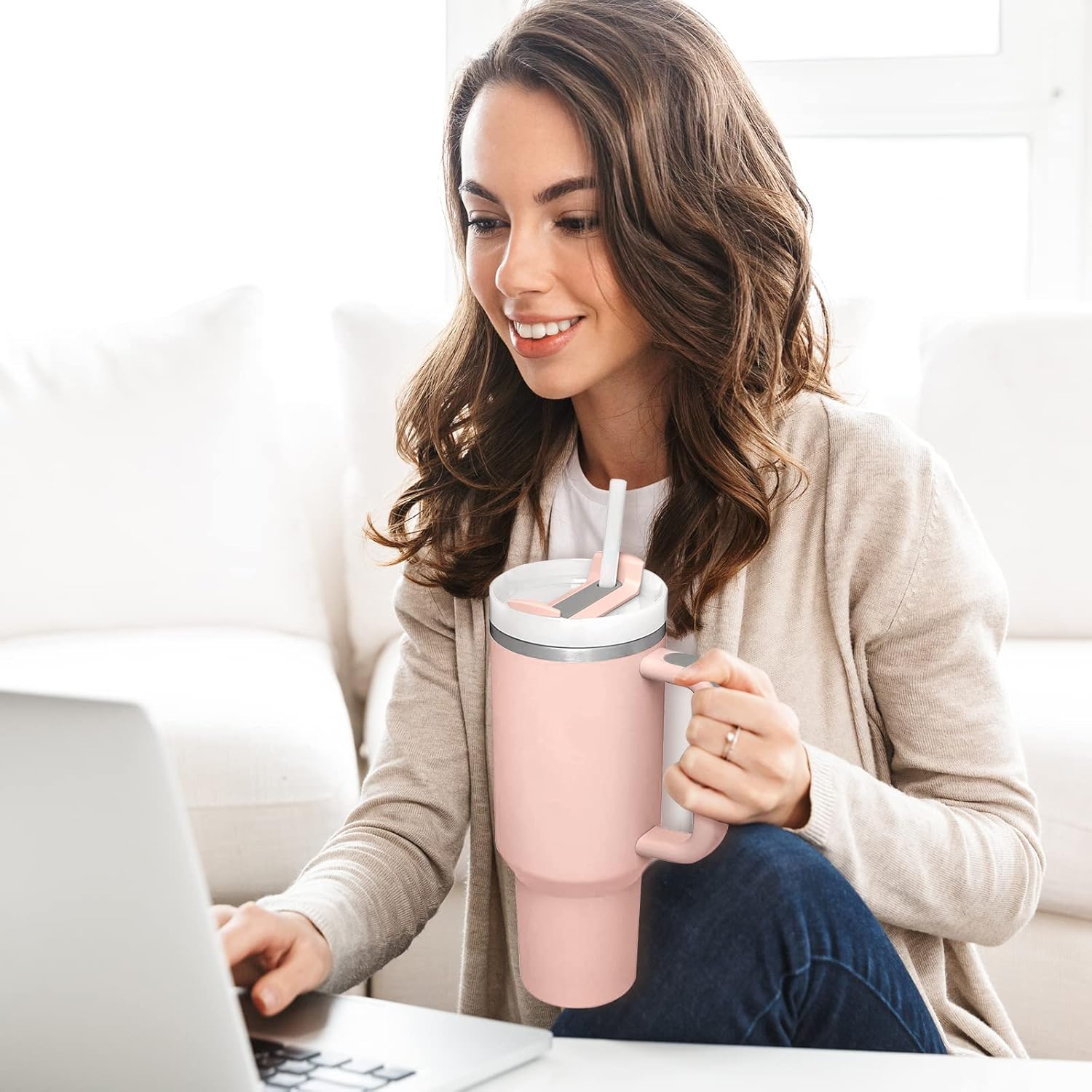 Vacuum Insulated Stainless Steel Travel Tumbler 40Oz Rotating Lid 8624992845981-1